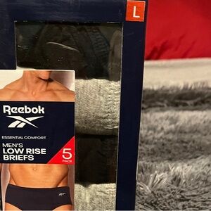 Reebok Men's Low Rise Briefs 5-Pack - Black and Gray